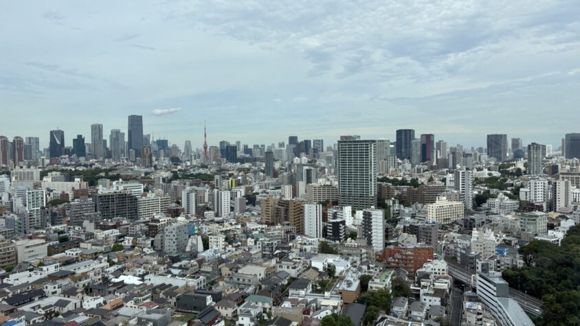 ウェスティンホテル東京：窓から見える街並みと東京タワー