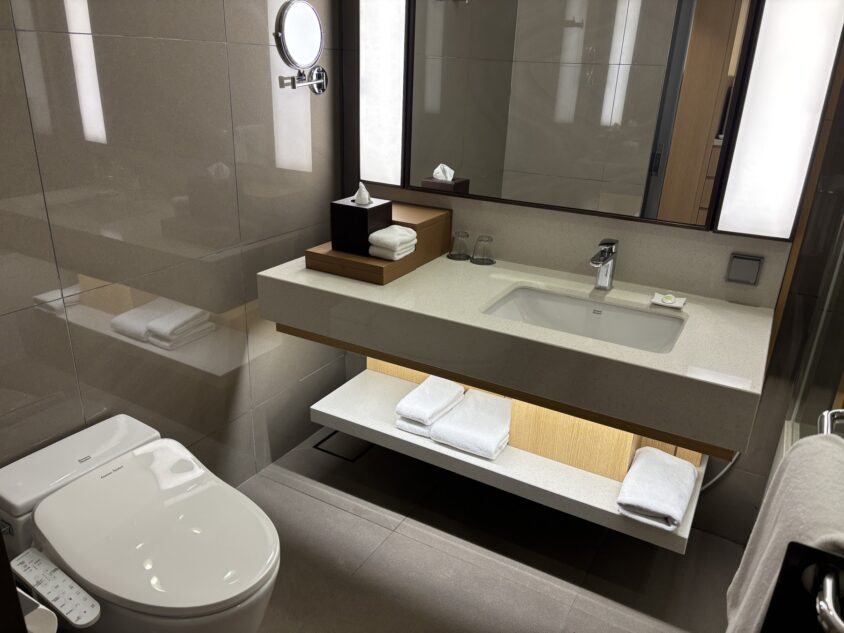洗面台とトイレを含む客室のバスルーム