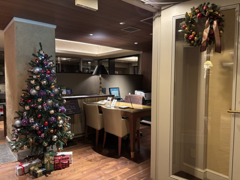クラブラウンジのクリスマス装飾